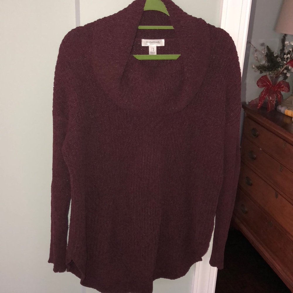 Motherhood maternity cow neck sweater
